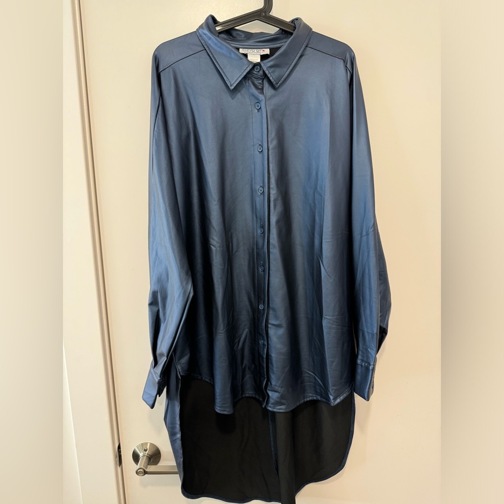 Ashley Stewart High-Low Button Down Shirt